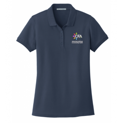 Women's Cotton Pique Navy Polo