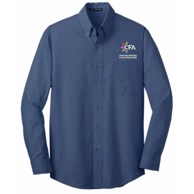 Men's CFA Easy Care Deep Blue Button Up