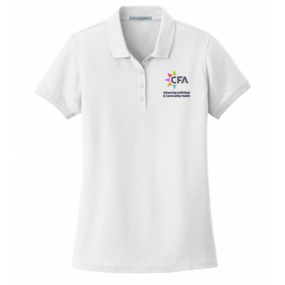 Women's Cotton Pique White Polo