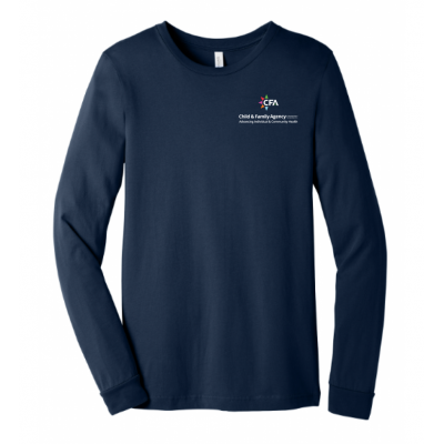 Unisex Bella + Canvas Navy Cotton LS