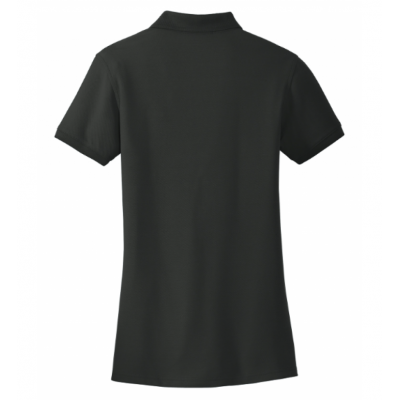 Women's Cotton Pique Black Polo