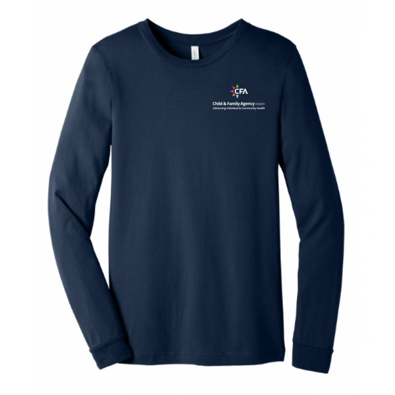 Unisex Bella + Canvas Navy Cotton LS