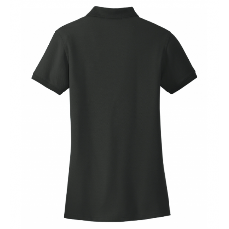 Women's Cotton Pique Black Polo